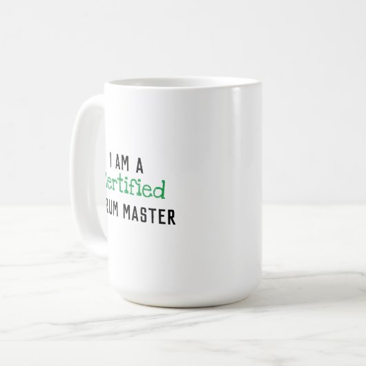 Certified SCRUM MASTER Kaffeetasse (Vorderseite Links)