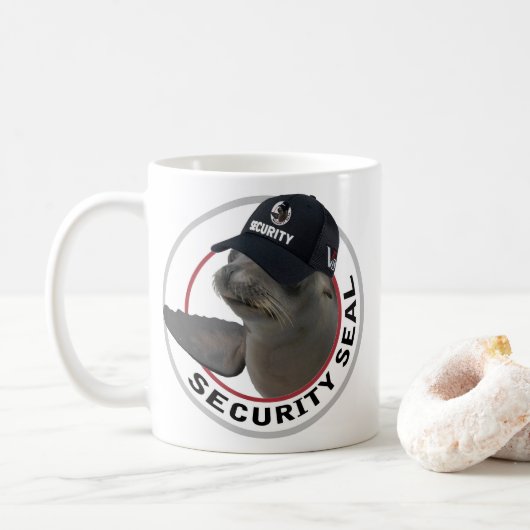 Certified Security Seal | Deadpan Seal Kaffeetasse (Mit Donut)