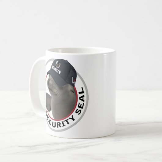 Certified Security Seal | Deadpan Seal Kaffeetasse (Vorderseite Links)
