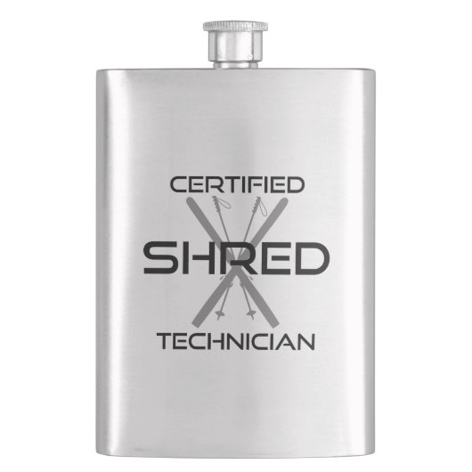 Certified Shred Technician Skiing Flachmann (Vorderseite)