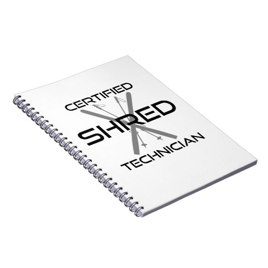 Certified Shred Technician Skiing Notizblock (Rechte Seite)