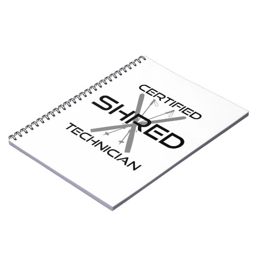 Certified Shred Technician Skiing Notizblock (Linke Seite)
