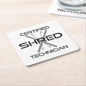 Certified Shred Technician Skiing Rechteckiger Pappuntersetzer (angewinkelt)
