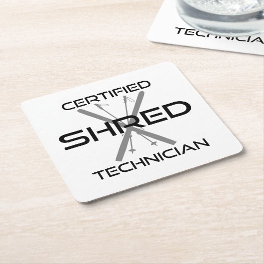 Certified Shred Technician Skiing Rechteckiger Pappuntersetzer (angewinkelt)