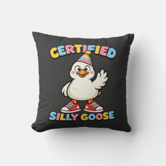Certified Silly Goose Cute Cartoon Goose Funny Kissen