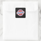 Certified snacking expert seal quadratischer aufkleber (Tasche)