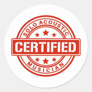 Certified Solo Acoustic Musician Emblem Aufkleber