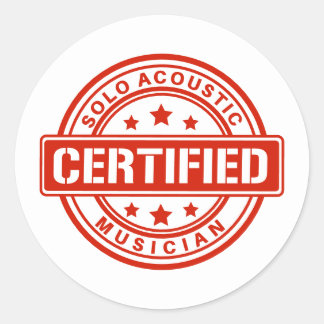 Certified Solo Acoustic Musician Emblem Aufkleber