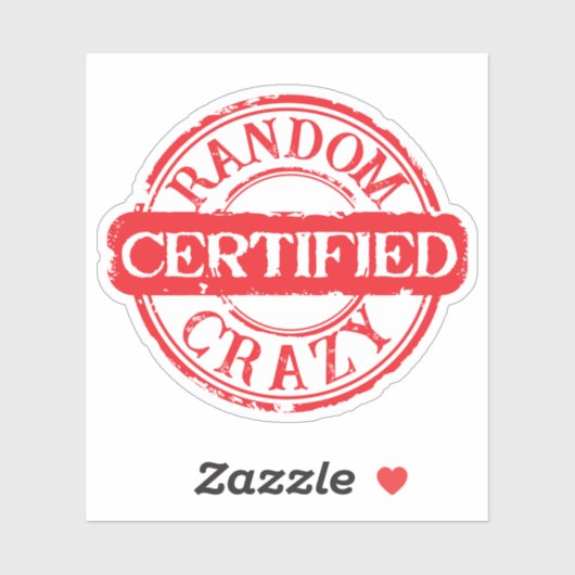 Certified stamp random crazy custom text aufkleber (Blatt)