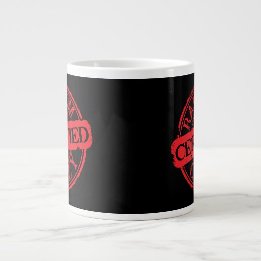 Certified stamp random crazy custom text Jumbo-Tasse (Vorderseite)