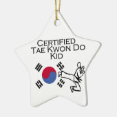 Certified Tae Kwon Do Kid Keramik Ornament (Links)
