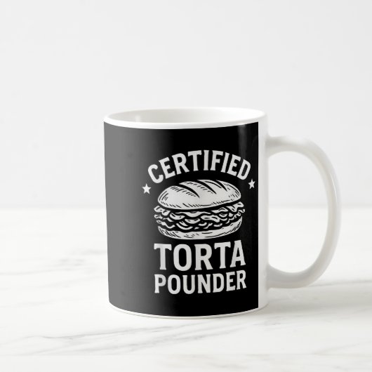 Certified Torta Pounder Funny Torta Meme Sandwich Kaffeetasse (Rechts)