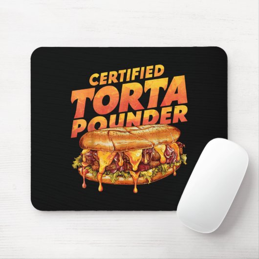 Certified Torta Under Funny Mexican Food Lover  Mousepad (Mit Mouse)