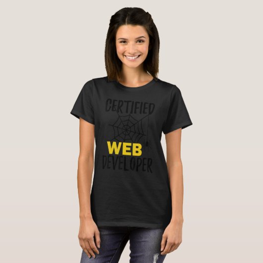 Certified Web Developer Halloween Programmer Costu T-Shirt (Vorne ganz)