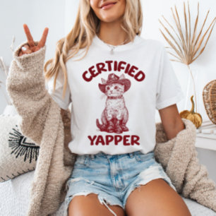 Certified Yapper Cowboy Cat Funny Meme Vintag T-Shirt