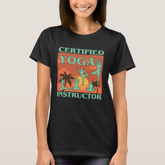 Certified Yoga Instructor Meditation Retro Namast T-Shirt (Vorderseite)