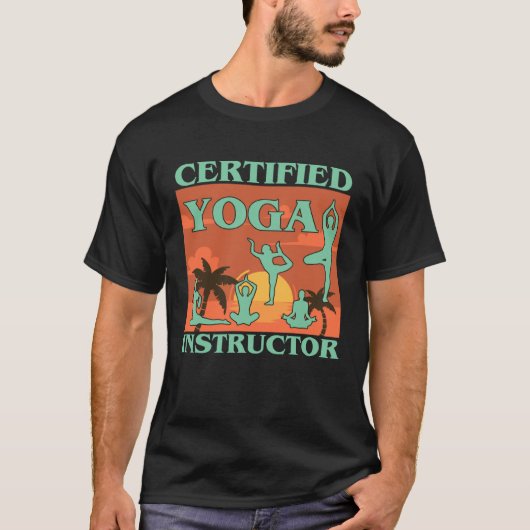 Certified Yoga Instructor Meditation Retro Namast T-Shirt (Vorderseite)