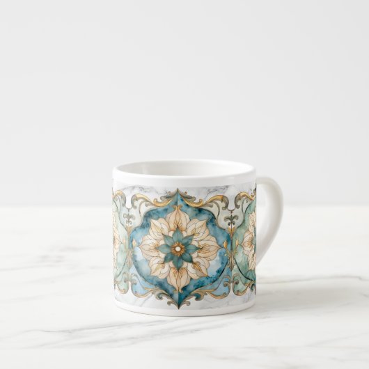 Cerulean Bloom Tapestry Espresso-Tasse Espressotasse (Vorderseite Rechts)