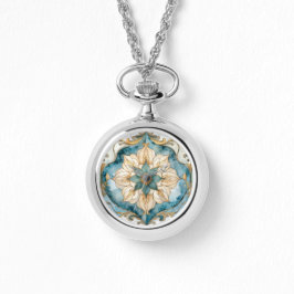Cerulean Bloom Tapestry Halskettenuhr Armbanduhr