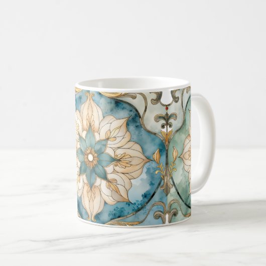 Cerulean Bloom Tapestry Kaffeetasse (VorderseiteRechts)
