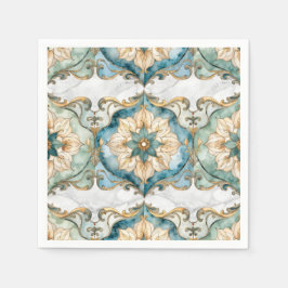 Cerulean Bloom Tapestry Party Cocktail Serviette