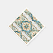 Cerulean Bloom Tapestry Party Cocktail Serviette (Ecke)
