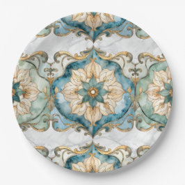 Cerulean Bloom Tapestry Party Papierplatten Pappteller