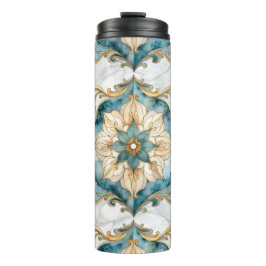Cerulean Bloom Tapestry Thermal Tumbler Thermosbecher