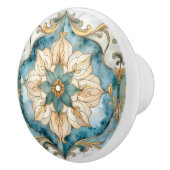 Cerulean Bloom-Teppich Keramikknauf (Rechts)