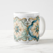Cerulean Bloom Teppich Riesen-Kaffeetasse Jumbo-Tasse (Vorderseite Rechts)