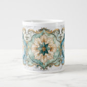 Cerulean Bloom Teppich Riesen-Kaffeetasse Jumbo-Tasse (Vorderseite)