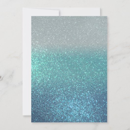 Cerulean Blue Aquamarin Triple Glitzer Bachelorett Einladung (Rückseite)