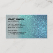 Cerulean Blue Aquamarin Triple Glitzer Visitenkarte (Rückseite)
