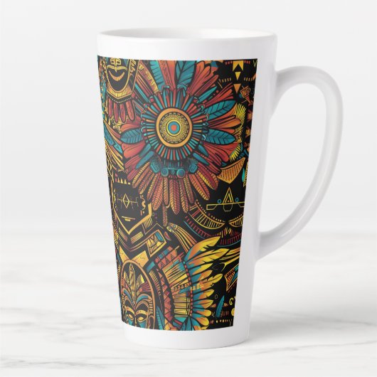 Cerulean Blue "Aztec Dream" Tall Latte Tasse (Rechts)