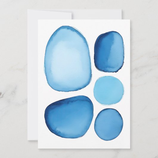 Cerulean Blue Essence Abstrakt Einladung (Vorderseite)