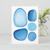 Cerulean Blue Essence Abstrakt Einladung (Stehend Vorderseite)