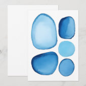 Cerulean Blue Essence Abstrakt Einladung (Vorne/Hinten)