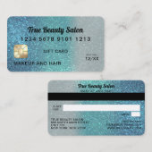 Cerulean Blue Glitzer Kreditkartenzertifikat Visitenkarte (Vorne/Hinten)