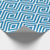 Cerulean Blue Moods Diamond Chevrons Geschenkpapier (Ecke)