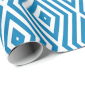 Cerulean Blue Moods Diamond Chevrons Geschenkpapier (Rolleneckpunkt)