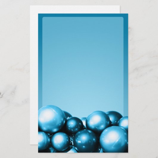 Cerulean Blue Ornaments Holiday Event Stationierun Briefpapier (Vorne/Hinten)