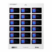 Cerulean Blue Rose Address Labels Adressaufkleber (Vorne)