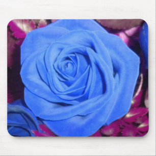 Cerulean Blue Rose Mousepad