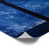 Cerulean - Blue & Silver Abstrakte Landschaft Kuns Poster (Ecke)