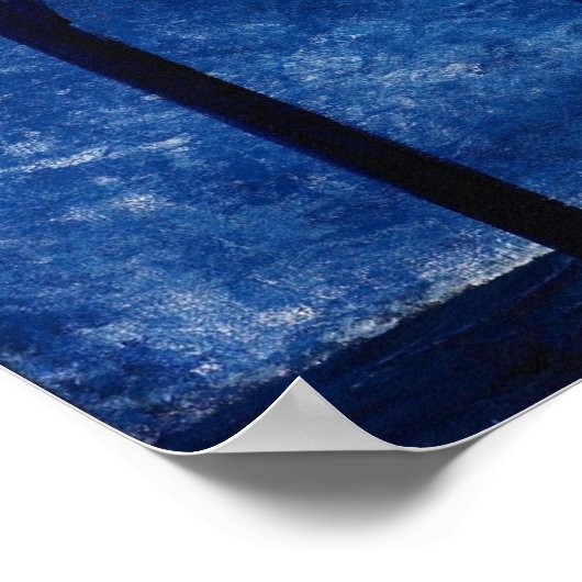 Cerulean - Blue & Silver Abstrakte Landschaft Kuns Poster (Ecke)