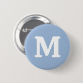 Cerulean blue Solid Color Button (Vorne & Hinten)