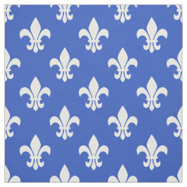 Cerulean Blue, White Lilie Muster Stoff