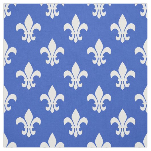 Cerulean Blue, White Lilie Muster Stoff (Muster)