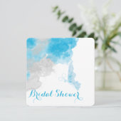 CERULEAN BUTTERFLY WEDING Brautparty Einladung (Stehend Vorderseite)