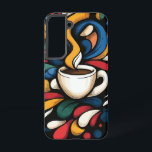 Cerulean Flora Samsung Galaxy Hülle<br><div class="desc">Kühner Kontrast von dunkler Blues und leuchtenden Orangenblüten auf Elfenbein.</div>